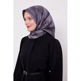 Füme Kenar Benekli Twill İpek Eşarp