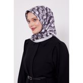 Füme Petek Baskılı Twill İpek Eşarp