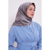 Füme Petek Desen Monogram İpek Eşarp