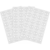 Furndiy Şeffaf 72 Parça Yapışkanlı Ses Kesici - Cam Masa Pabucu - Çekmece ve Dolap kapısı için Yumuşak Kapanma Tamponu - Mini Silikon Ayak - Üçlü paket