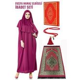 Fuşya Namaz Elbiseli İbadet Seti