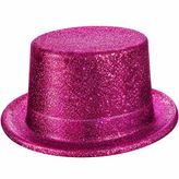 Fuşya Simli Glitter Silindir Parti Şapkası