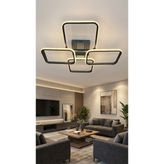G-Light 4 Lü Dikdörtgen Siyah Modern Plafonyer LED Avize - 1