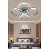 G-Light 4 Lü Yuvarlak Modern Plafonyer LED Avize - 1 - Krom