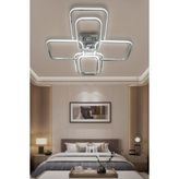 G-Light 6 Lı Dikdörtgen Plafonyer Modern LED Avize - 1 - Krom