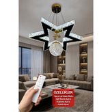 G-Light Yıldız Kristal Taşlı Modern Sarkıt LED Avize