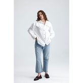Gaca Collection Ronda Kadın Oversize Beyaz Gömlek