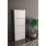 Gada Grup 4'lü Metal Ayakkabılık Modern Tasarımlı 136 cm Yükseklik ve 50 cm Genişlikte - Beyaz