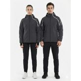 Gamp Unisex Kapüşonlu Parmak Geçmeli Softshell Mont - Siyah