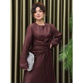 Gamze Özkurt Tensel Elbise - Bordo - 40 - 42