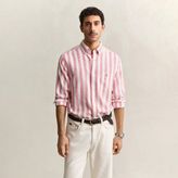 Gant Erkek Pembe Regular Fit Çizgili Logolu Gömlek - S - 622-Pembe