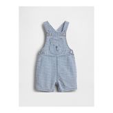GAP Bebek Açık Mavi Gingham Denim Ayı Cep Şort Tulum