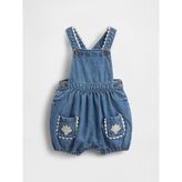 Gap Bebek Mavi Baby Denim Shell Pocket Bubble Tulumu - 3 - 6 Ay