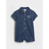 Gap Bebek Mavi Denim Gap Logo Şort Tulum - 3 - 6 Ay
