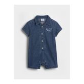 GAP Bebek Mavi Denim Logo Şort Tulum