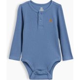 Gap Bebek Mavi First Favorites Tinyrib Henley Bodysuit - 3 - 6 Ay