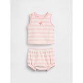 Gap Bebek Pembe Bebek Havlu Terry Çizgili Outfit Set - 3 - 6 Ay