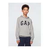 GAP Erkek Çocuk Gri Gap Logo Relaxed Havlu Kumaş Sweatshirt