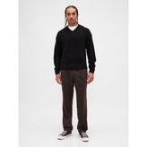 Gap Erkek Koyu Kahverengi Yün Karışımlı Relaxed Straight Pantolon - 36 / 30