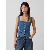 GAP Kadın Açık Mavi Denim Cepli Korse Bluz