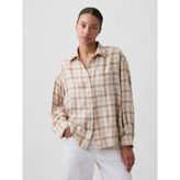 Gap Kadın Bej Flannel Oversized Gömlek - XL