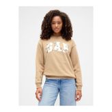 GAP Kadın Bej Relaxed Logo Sweatshirt
