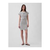 GAP Kadın Beyaz Mini Logo Ruched T-Shirt Elbise