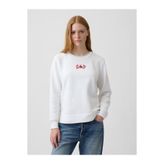 GAP Kadın Beyaz Relaxed Logo Sweatshirt