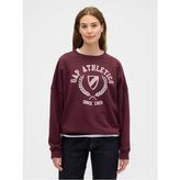 Gap Kadın Bordo Oversized Grafik Sweatshirt - L