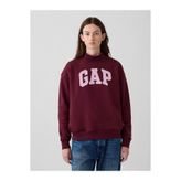 GAP Kadın Bordo VintageSoft Oversized Mockneck Logo Sweatshirt