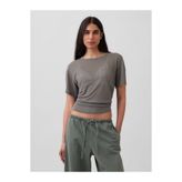 Gap Kadın Gri Keten Karışımlı Relaxed T-Shirt