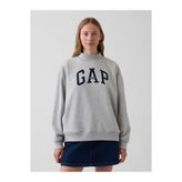 GAP Kadın Gri VintageSoft Oversized Mockneck Logo Sweatshirt