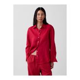 GAP Kadın Kırmızı 100% Keten Oversize Gömlek
