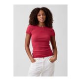 GAP Kadın Kırmızı Modern Fitilli Logo T-Shirt