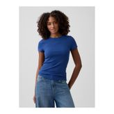 GAP Kadın Kobalt Mavisi Modern Fitilli Logo T-Shirt