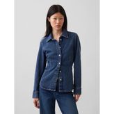 Gap Kadın Koyu Mavi Fitted Denim Gömlek - 2XL