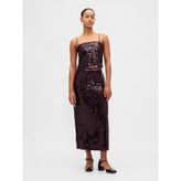 Gap Kadın Lacivert Sequin Maxi Etek