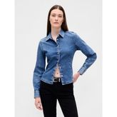 Gap Kadın Mavi Denim Fitted Gömlek - XS