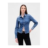 GAP Kadın Mavi Denim Fitted Gömlek