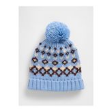 GAP Kadın Mavi Fair Isle Ponpon Bere