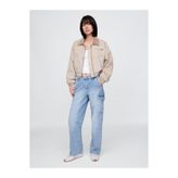 GAP Kadın Mavi Mid Rise '90s Loose Kargo Jean Pantolon
