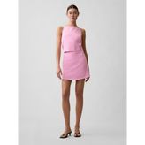 Gap Kadın Pembe Linen-Blend Pull-On Mini Etek - XL