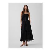 Gap Kadın Siyah Eyelet Tiered Maxi Elbise
