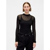 Gap Kadın Siyah High-Neck Sheer Kazak - M