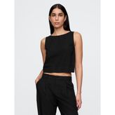 Gap Kadın Siyah Keten Karışımlı Gömlek - 2XL