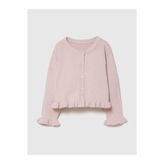 GAP Kız Bebek Pembe CashSoft Fırfır Triko Hırka