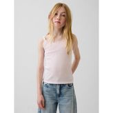 Gap Kız Çocuk Açık Pembe Waffle Dantel Kenarlı Cami Atlet - 8 Yaş