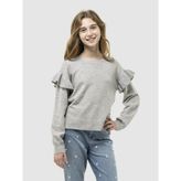 Gap Kız Çocuk Gri CashSoft Fırfırlı Kazak - XS