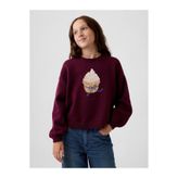 GAP Kız Çocuk Mor %100 Pamuk Oversized Rollneck Kazak