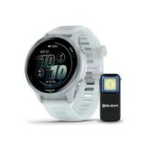 Garmin Forerunner 570-42Mm Cloud Blue Alüminyum With Whitestone/Cloud Blue Band Sche With Pirelli Clip-On Flashlight (2 Elements)